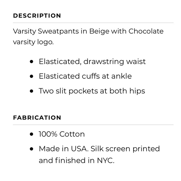 *SOLD*✨NEW!✨The Bar Varsity Sweatpants in Chocolate Chip - Picture 5 of 11